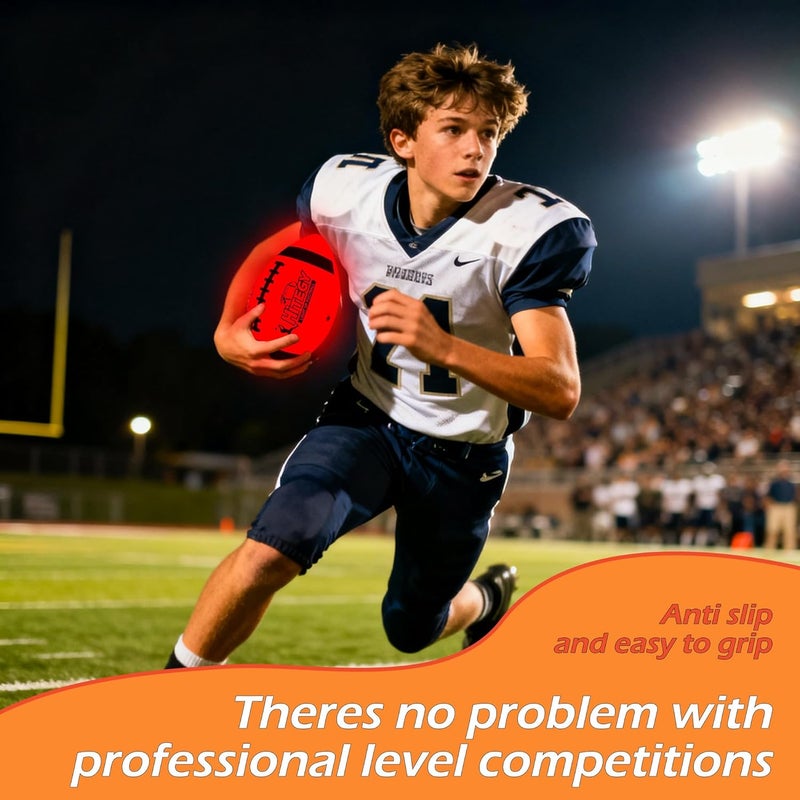 MPMVP Glow in The Dark Football Light Up Football | USB-C Rechargeable LED Ball with Pump | Night Game Ball for Indoor & Outdoor Play | Gift Ready for Boys & Kids - Image 3